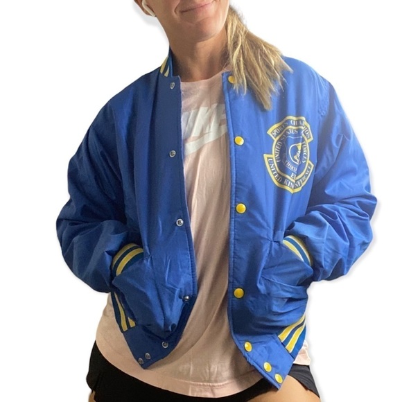 Vintage United States Air Forces third Air Force Europe blue yellow jacket - Picture 2 of 10